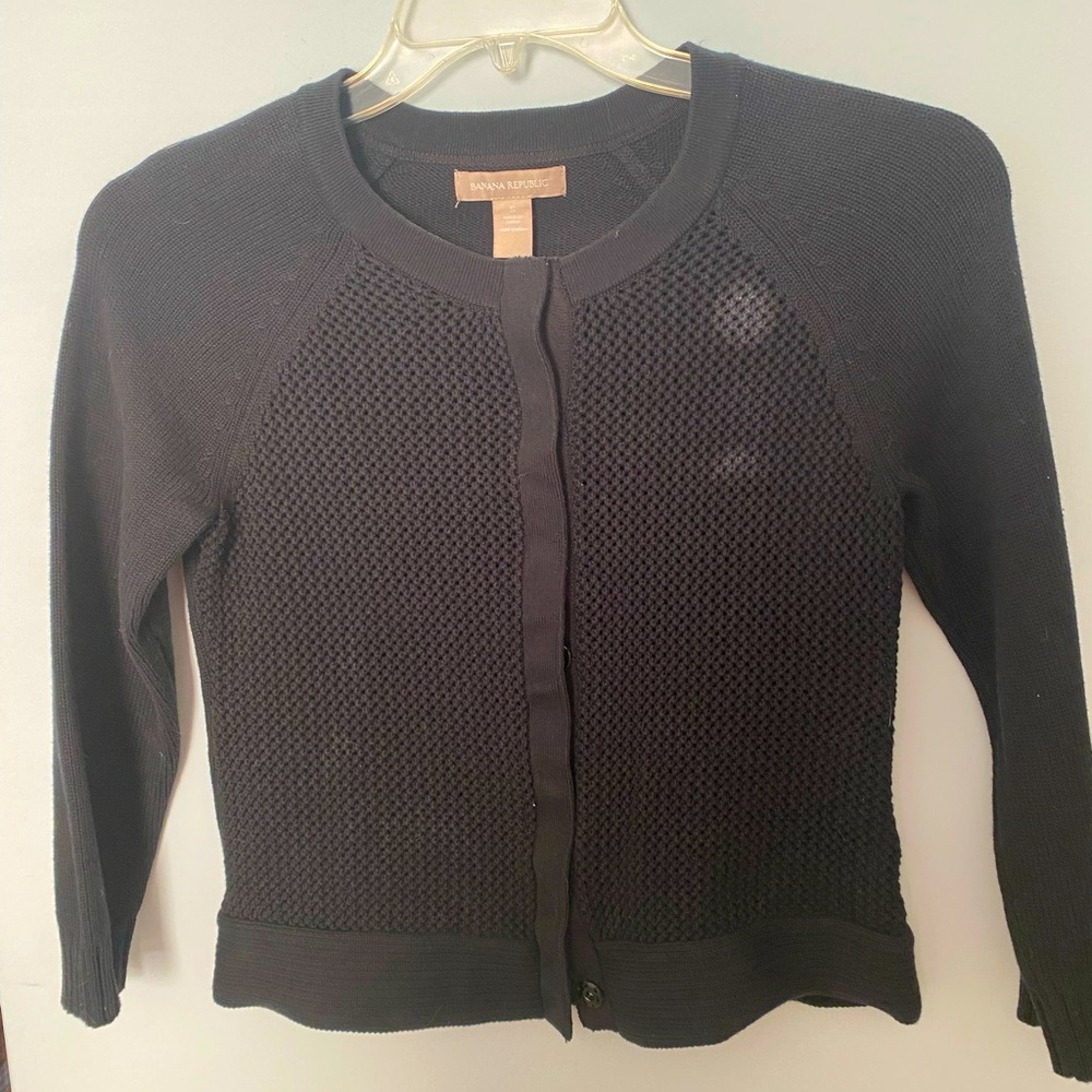 Banana Republic black cotton cardigan size XS